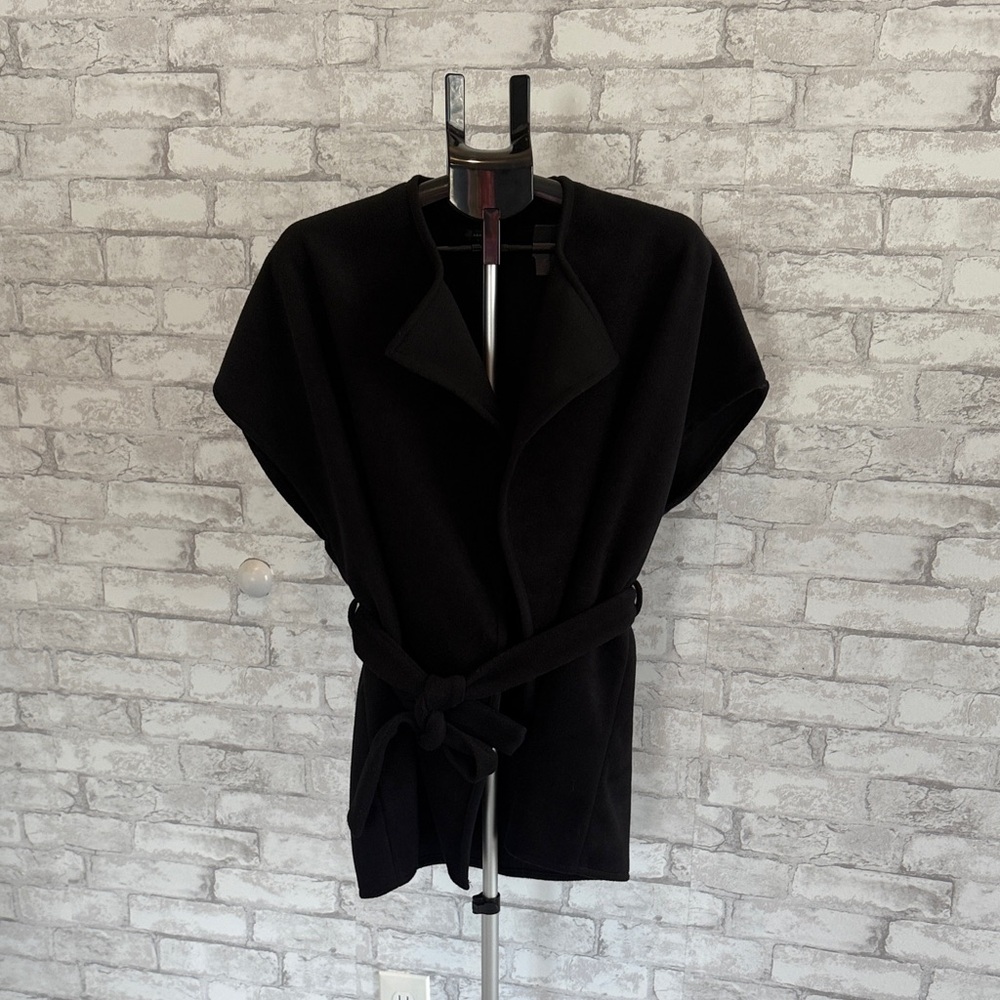 Ann Taylor Black Women's Belted Poncho